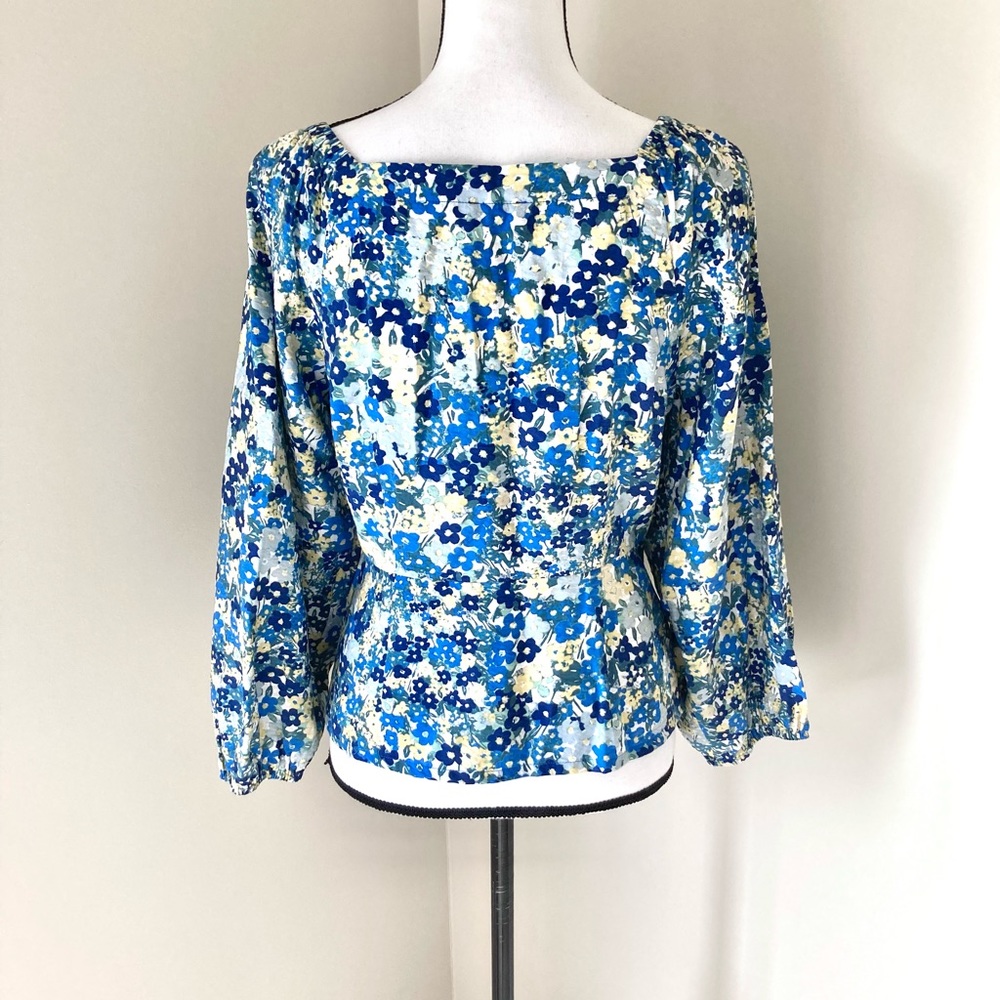 Ann Taylor Floral Button Square Neck Top Size S - Picture 5 of 8